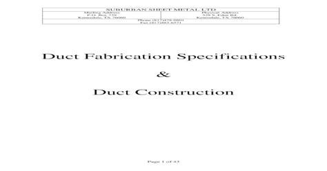 suburban sheet metal specifications